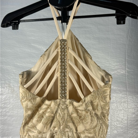 Speechless Gold Halter Prom Gown,event,festival, wedding - Picture 3 of 9